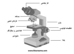 بخش های مختلف یک میکروسکوپ نوری